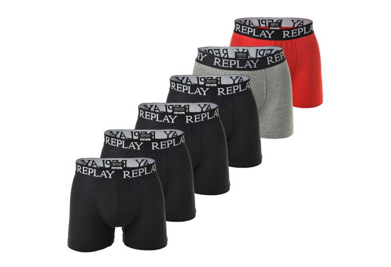 Replay Boxer Herren Boxershort 6er Pack Baumwollmischung (Packung, 6er Pack) von Replay