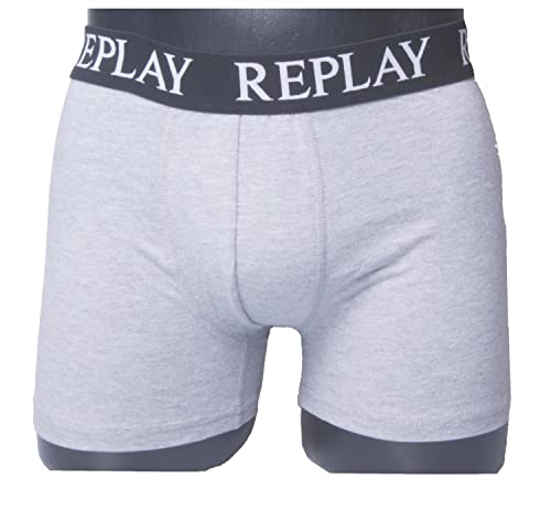 Replay Boxer Style 01/C Basic Cuff Logo 3pcs Box N174 Black/Grey/Melange/White L von Replay