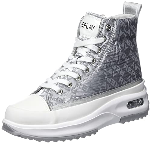 REPLAY Damen Aqua Allover Sneaker, 050SILVER, 35 EU REPLAY Damen Aqua Allover Sneaker, 050SILVER, 35 EU von Replay