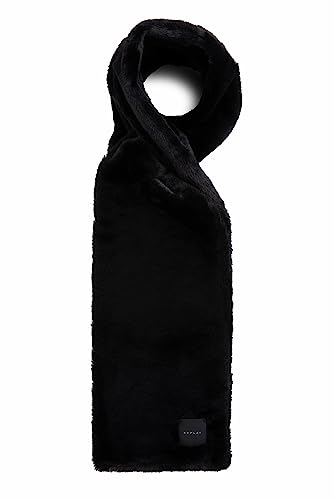 Replay Damen Schal Elegant mit Kunstfell, Black 098 (Schwarz), Onesize von Replay