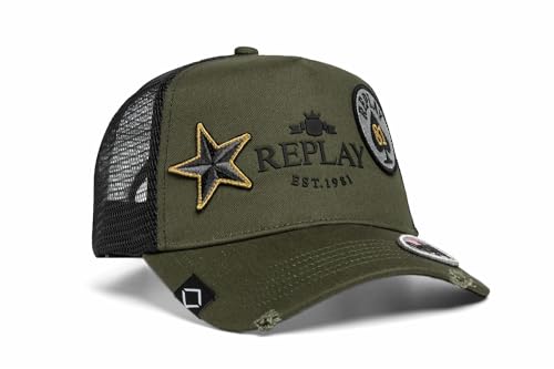 Replay Damen Baseball Cap Verstellbar, Grün (Military Green 057), Onesize von Replay