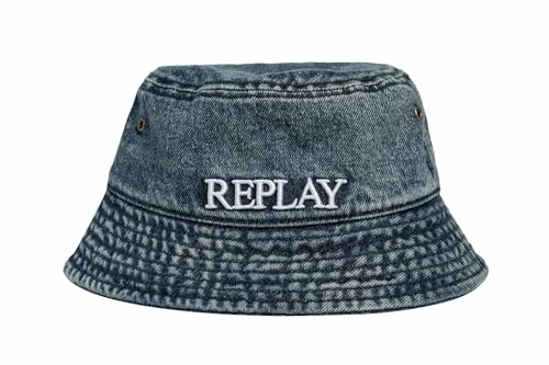 Replay Damen Bucket Hut aus Jeans, Blue Denim 493 (Blau), L/XL von Replay