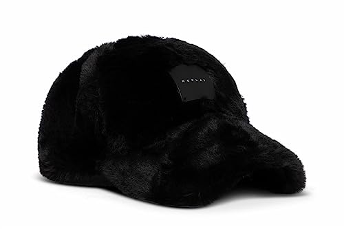 Replay Damen Cap Basecap aus Kunstfell, Black 098 (Schwarz), Onesize von Replay