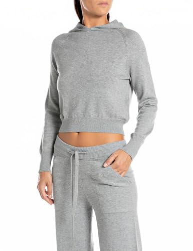 Replay Damen DK6069 Kapuzenpullover, M04 Grey MED Melange, 38 von Replay