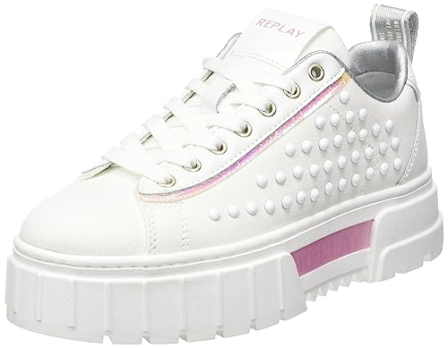 REPLAY Damen Disco Pearl Sneaker, 061 White, 38 EU von Replay