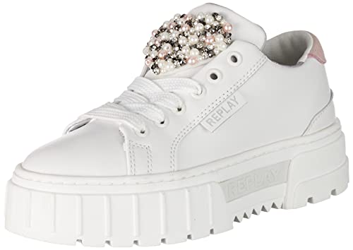 REPLAY Damen Disco Vanity 2 Sneaker, 186 White LT PINK, 41 EU von Replay