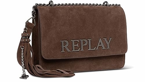 Replay Damen Handtasche aus Wildleder, Dk Golden Brown 083 (Braun), Onesize von Replay