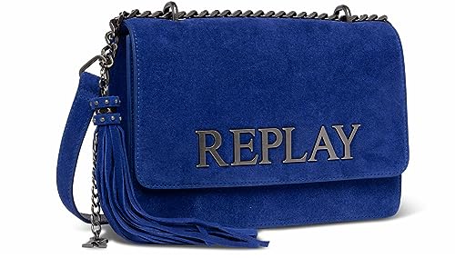 Replay Damen Handtasche aus Wildleder, Blue China 521 (Blau), Onesize von Replay