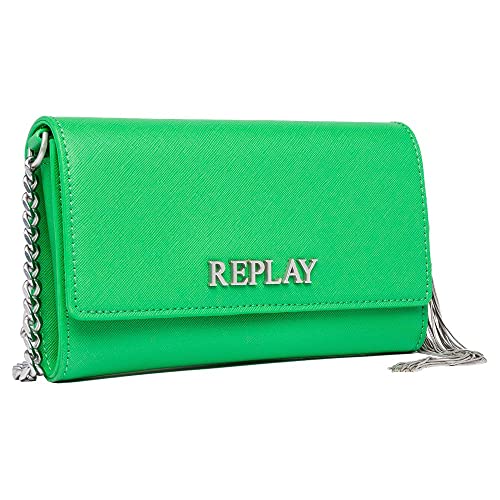 REPLAY Damen FW3216 Clutch, 342 Shiny Green von Replay