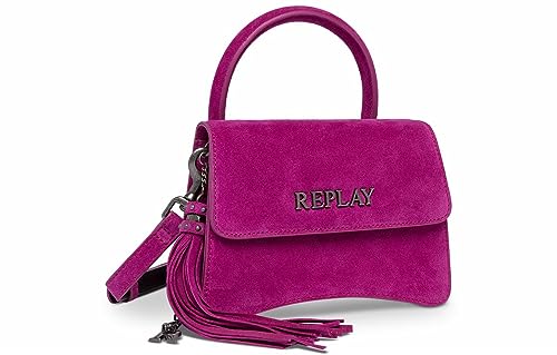 Replay Damen Handtasche Klein aus Veloursleder, Cyclamen Fuchsia 320 (Rosa), Onesize von Replay