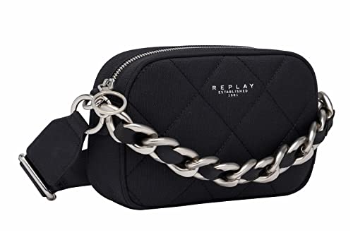 Replay Damen Umhängetasche mit Gliederkette, Black 098 (Schwarz), Onesize von Replay