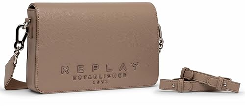 Replay Damen Handtasche Klein aus Kunstleder, Pale Grey Brown 081 (Braun), Onesize von Replay