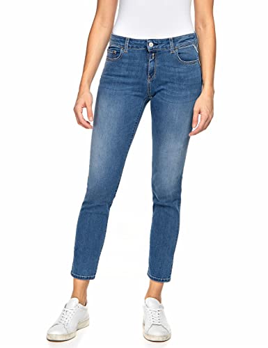 Replay Damen Faaby Powerstretch Denim Jeans, 009 Medium Blue, 31W / 32L EU von Replay