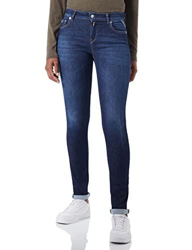 Replay Damen Faaby Recycled Jeans, 007 Dark Blue, 24W / 32L von Replay