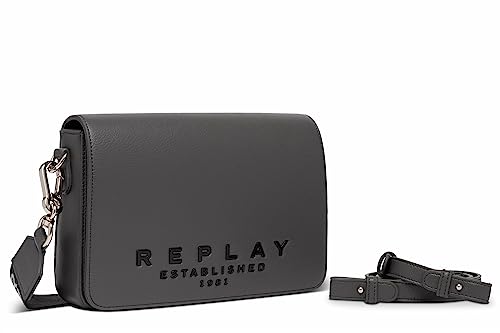 Replay Damen Handtasche Klein aus Kunstleder, Dark Grey 014 (Grau), Onesize von Replay