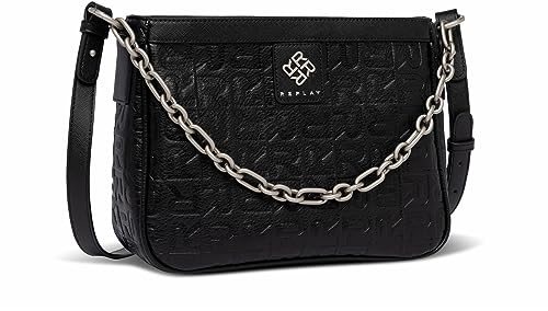 Replay Damen Handtasche Klein aus Kunstleder, Schwarz (Black 098), Onesize von Replay