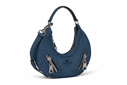 Replay Damen Handtasche aus Baumwolle, Blau (Blue Denim_ 493), Onesize von Replay