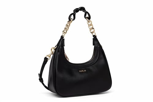 Replay Damen Handtasche mit Ketten-Detail, Black 098 (Schwarz), Onesize von Replay