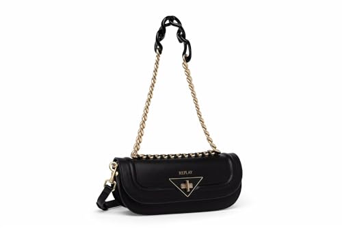 Replay Damen Handtasche mit Ketten-Detail, Schwarz (Black 098), Onesize von Replay