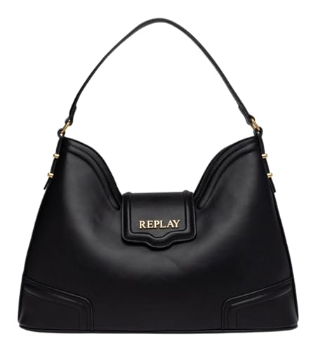 Replay Damen Handtasche mit Logo, Schwarz (Black 0098), Onesize von Replay