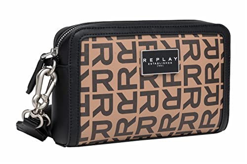 Replay Damen Tasche aus Kunstleder, Pale Grey Brown+Black 1531 (Mehrfarbig), Onesize von Replay