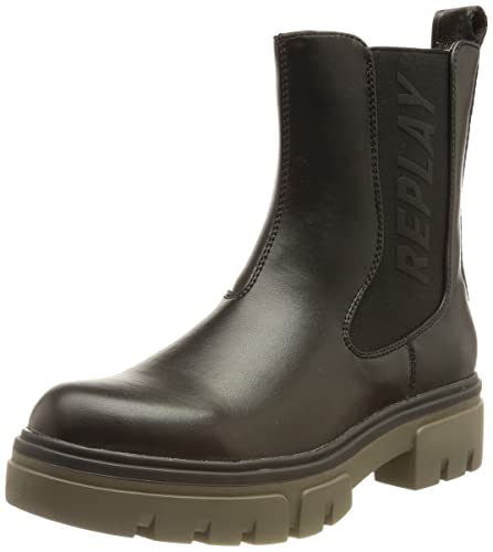 REPLAY Damen Hanna-WESTCROFT Chelsea-Stiefel, 1659BLACK MIL GRN, 37 EU von Replay