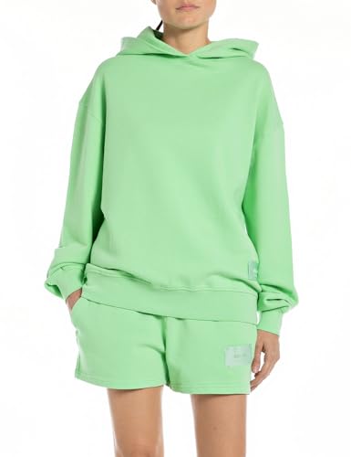 Replay Damen Hoodie aus Baumwolle, Bright Green 138 (Grün), XS von Replay