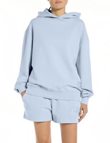 Replay Damen Hoodie aus Baumwolle, Violett (Bright Periwinkle 667), M von Replay