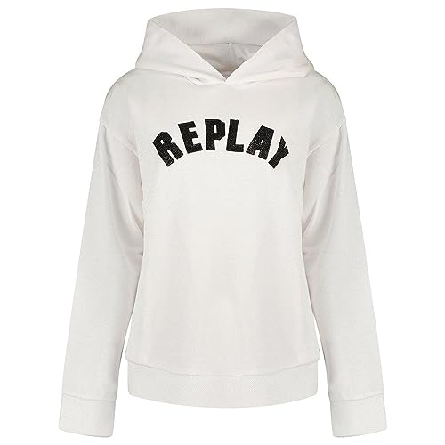 Replay Damen Hoodie aus Baumwollmix, White Silver 310 (Mehrfarbig), XXS von Replay