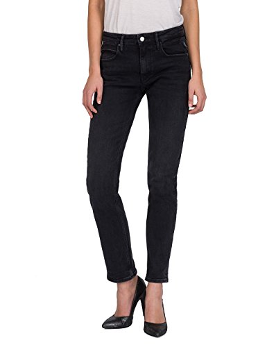 Replay Damen JACKSY Straight Jeans, Schwarz (098 Black), 26W / 30L von Replay