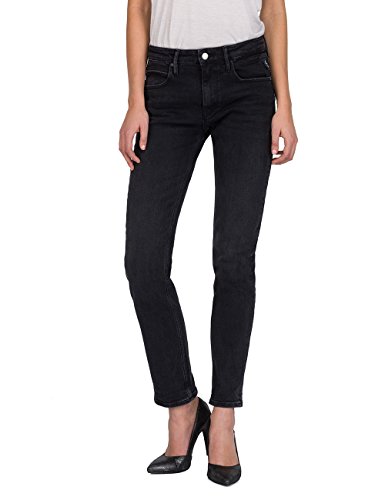 Replay Damen JACKSY Straight Jeans, Schwarz (098 Black), 28W / 30L von Replay