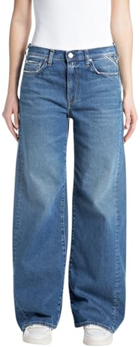 Replay Damen Jeans Baggy, Blau (Medium Blue 009-1), 32W / 32L von Replay