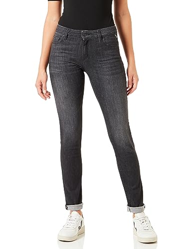 Replay Damen Jeans Faaby Flare-Fit Schlaghose mit Power Stretch, Black Delavè 099 (Schwarz), 31W / 30L von Replay