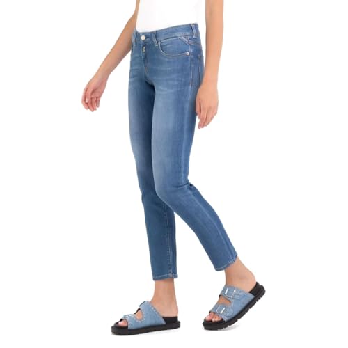 Replay Damen Jeans Faaby Flare-Fit Schlaghose mit Power Stretch, Medium Blue 009 (Blau), 31W / 32L von Replay