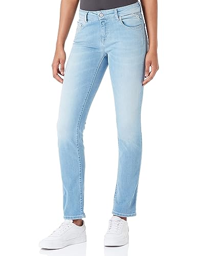 Replay Damen Jeans Faaby Slim-Fit mit Stretch, Blau (Light Blue 010), W29 x L32 von Replay