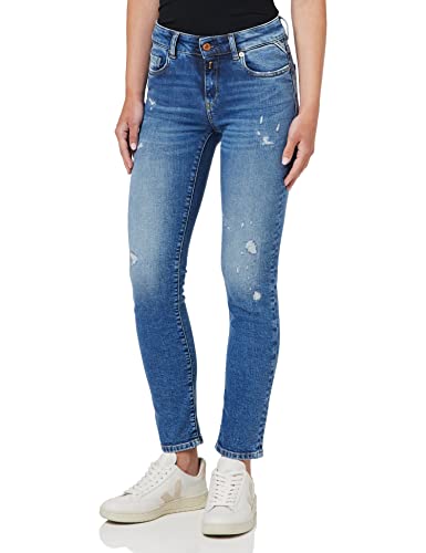 Replay Damen Jeans Faaby Slim-Fit Bio, Medium Blue 009 (Blau), 31W / 28L von Replay