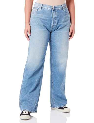 Replay Damen Jeans Jaylie Wide Leg Fit Rose Label, Light Blue 010 (Blau), 28W / 32L von Replay