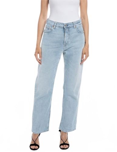 Replay Damen Jeans Jaylie Wide Leg Fit Rose Label, Super Light Blue 011 (Blau), 30W / 28L von Replay