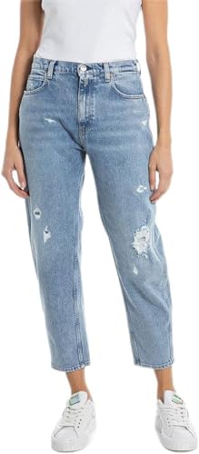 Replay Damen Jeans Keida Baloon-Fit Original, Light Blue 010 (Blau), 24W von Replay