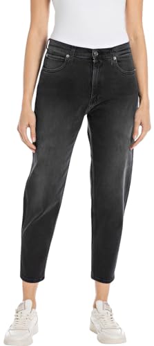 Replay Damen Jeans Keida Baloon-Fit mit Power Stretch, Black Delavè 099 (Schwarz), 29W / 30L von Replay