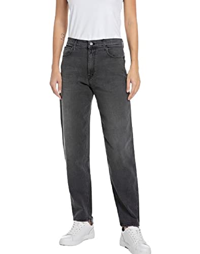 Replay Damen Jeans Keida Baloon-Fit, Dark Grey 097 (Grau), 26W / 28L von Replay