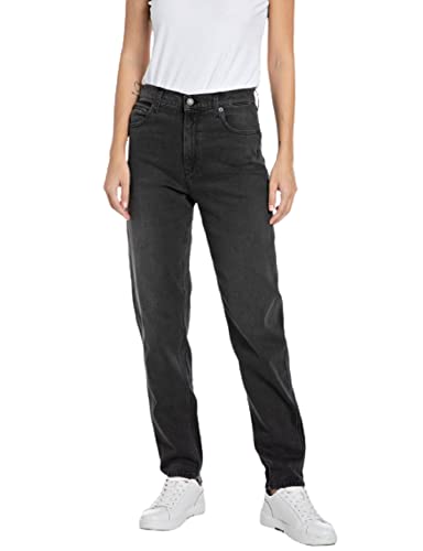 Replay Damen Jeans Keida Baloon-Fit mit Stretch, Schwarz (Black 098), W24 x L30 von Replay