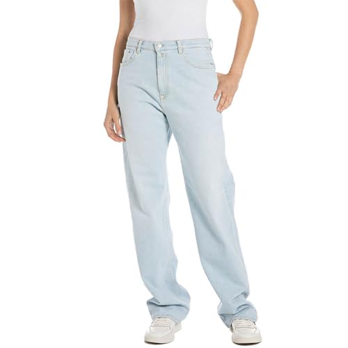 Replay Damen Jeans Laelj Wide Leg Fit, Light Blue 010 (Blau), 25W / 32L von Replay