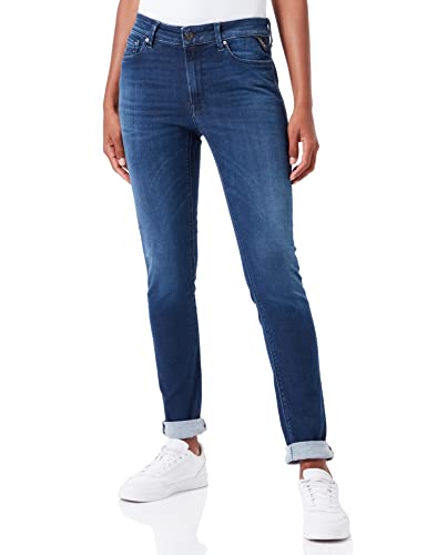 Replay Damen Jeans Luzien Skinny-Fit Hyperflex Hyper Cloud mit Stretch, Blau (Dark Blue 007), 26W / 32L von Replay