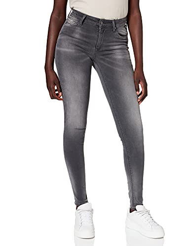 Replay Damen Jeans Luzien Skinny-Fit Hyperflex mit Stretch, Grau (Medium Grey 096), W33 x L32 von REPLAY