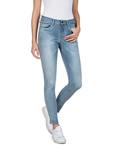 Replay Damen Jeans Luzien Skinny-Fit Hyperflex mit Stretch, Medium Blue 009 (Blau), 23W / 32L von Replay