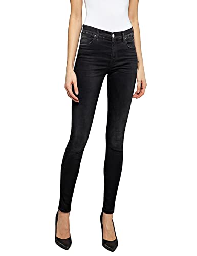Replay Damen Jeans Luzien Skinny-Fit Hyperflex Cloud mit Stretch, Black 098 (Schwarz), 26W / 32L von Replay