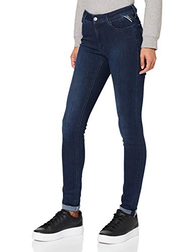 Replay Damen Jeans Luzien Skinny-Fit mit Power Stretch, Dark Blue 007 (Blau), 33W / 32L von Replay