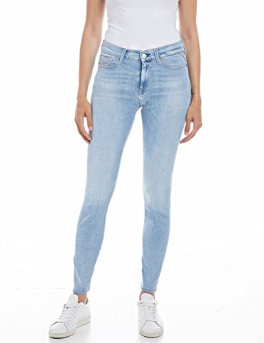 Replay Damen Jeans Luzien Skinny-Fit mit Comfort Stretch, Light Blue 010 (Blau), 30W / 28L von Replay