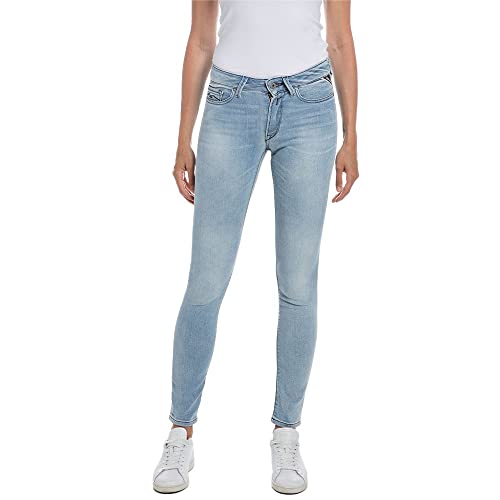 Replay Damen Jeans Luzien Skinny-Fit mit Comfort Stretch, Light Blue 010 (Blau), 31W / 28L von Replay
